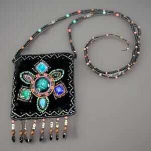 Velvet Beaded purse - Exquisite! With Stone Embellishments!